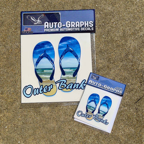 OUTER BANKS BLUE FLIP FLOP DECAL by AUTO-GRAPHS