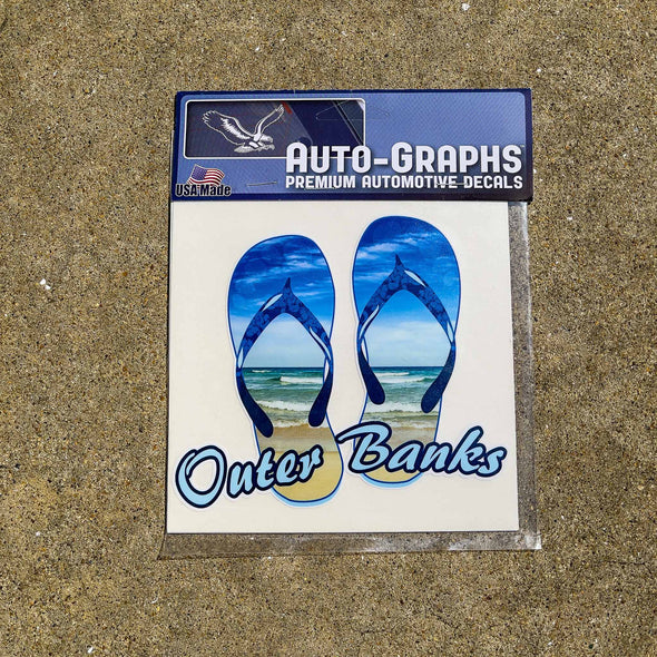 OUTER BANKS BLUE FLIP FLOP DECAL by AUTO-GRAPHS