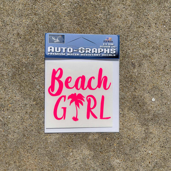 BEACH GIRL PINK DECAL by AUTO-GRAPHS
