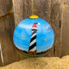 CAPE HATTERAS SANTA HAT LIGHTHOUSE PAINTED GLASS ORNAMENT