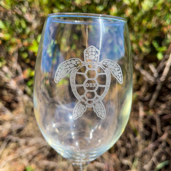 OBX SEA TURTLE WINE GLASS