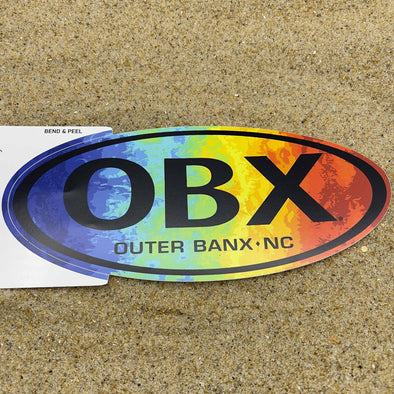 OBX RAINBOW OVAL STICKER