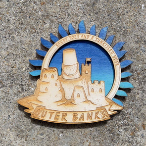 OUTER BANKS SUN KISSED WOODEN MAGNET