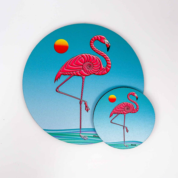 Coastal Critters Nautilus Flamingo | Mouse Pad