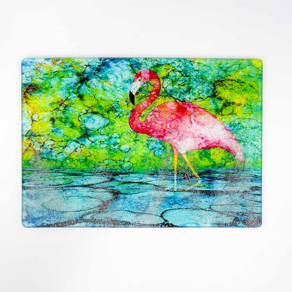 Coastal Critters Misty Flamingo | Cutting Board