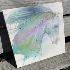 Purple Horse, a Mixed Medium Watercolor by Diane Luke | Outer Banks Artisans
