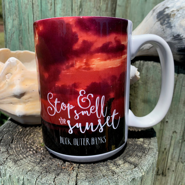 STOP & SMELL THE SUNSET COFFEE MUG | Outer Banks Gifts