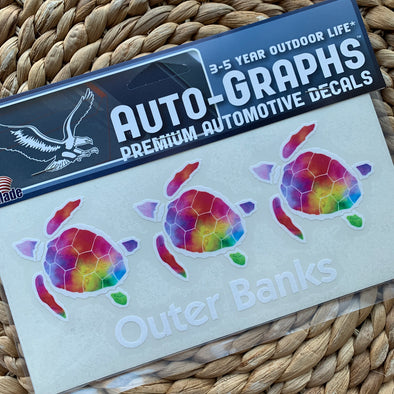 RAINBOW SEA TURTLE DECAL by AUTO-GRAPHS